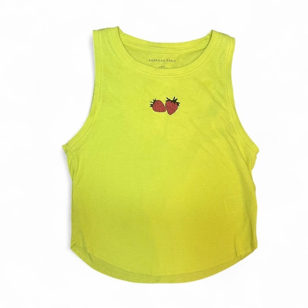 American Eagle Outfitters Yellow Strawberry Tank Top Size Large